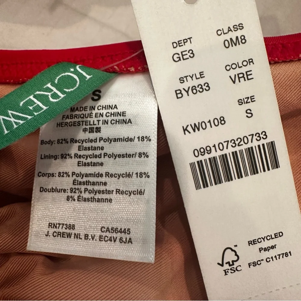 J. Crew DD Halter Tie-Back Bikini Top Mesh BY633 Women's Small Bright Cerise NEW